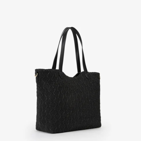 Valentino Courmayeur Woven Shopping Bag Nero