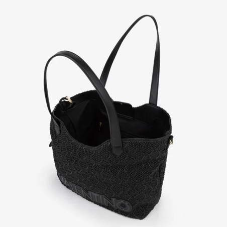 Valentino Courmayeur Woven Shopping Bag Nero