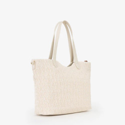 Valentino Courmayeur Sac Shopping Tissé Ecru dos