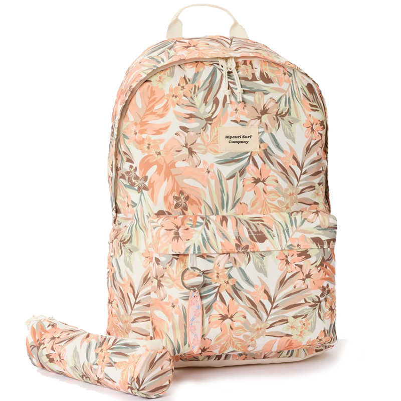 Rip Curl Copacabana Dome Backpack and Round Pouch Off White