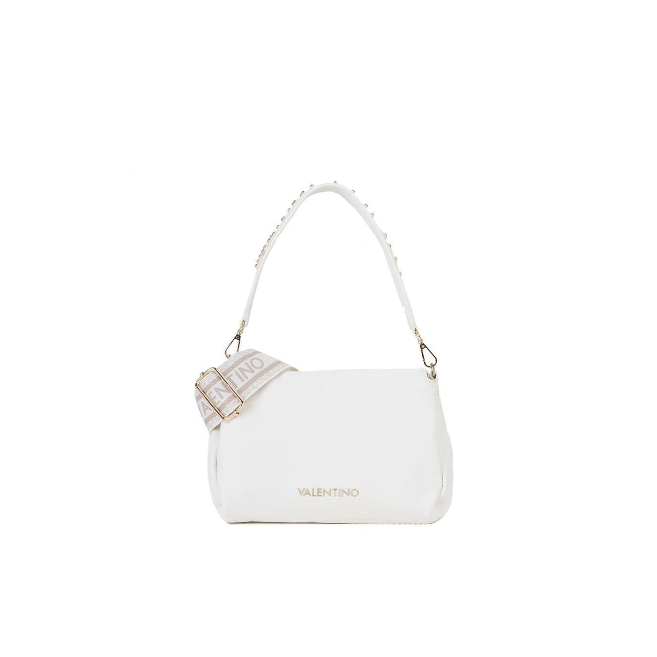 Valentino Dea Re Sac Porté Travers Aux Détails Cloutés Bianco