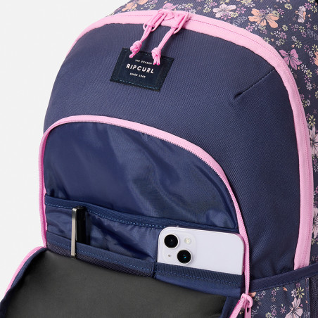 Rip Curl Crystal Cove 30L Navy Pink Wheeled Backpack