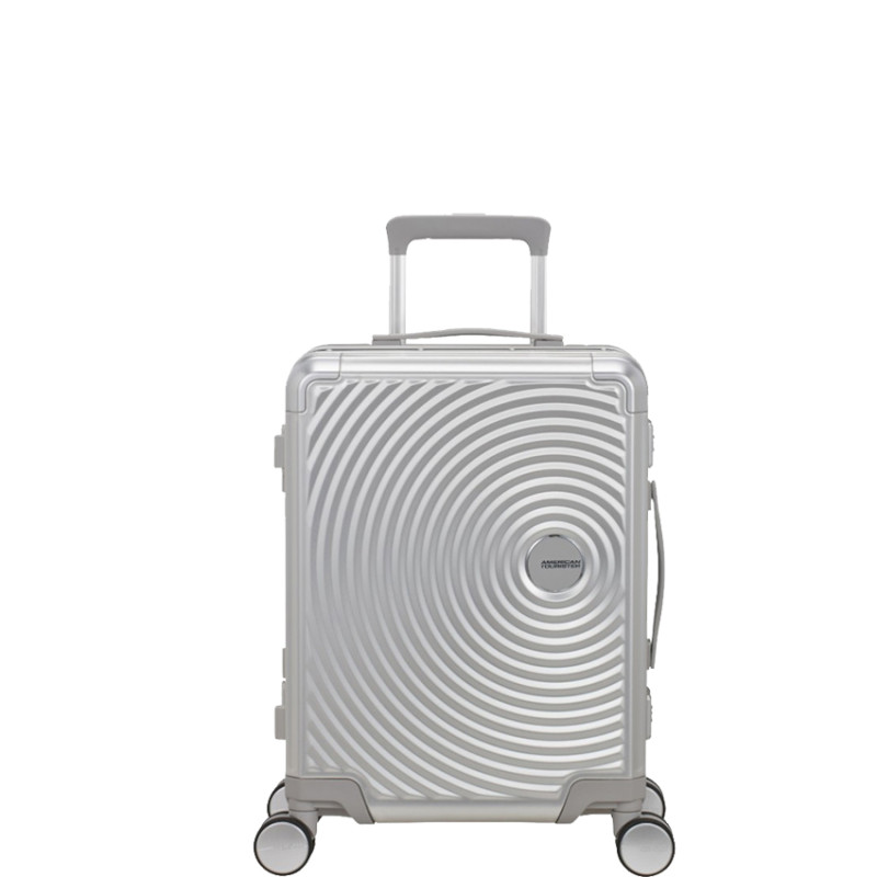 American Tourister Soundbox Alu Valise Cabine 55Cm Trolley 4 Roues Silver