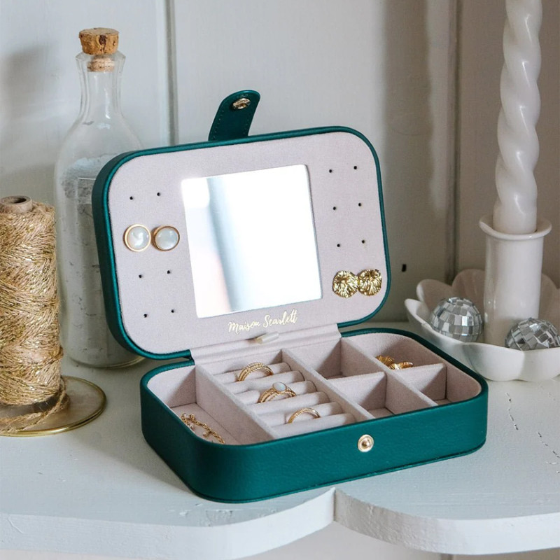 Scarlett Brigitte Maison Travel PU Leather Jewelry Box Green