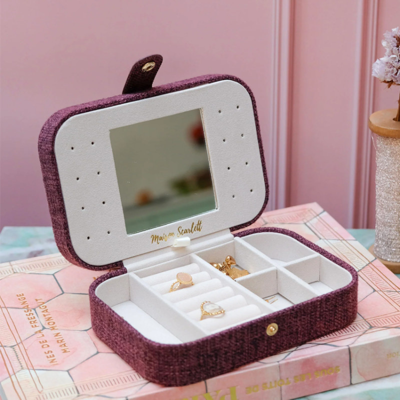 Scarlett Brigitte Maison Travel Lin Jewelry Box Bordeaux