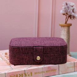Scarlett Brigitte Maison Travel Lin Jewelry Box Bordeaux