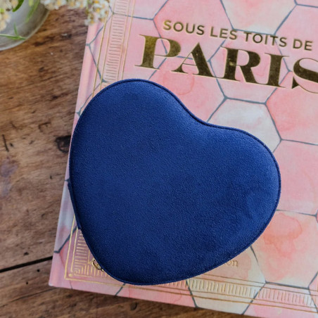 Maison Scarlett Céleste Boîte A Bijoux Cœur Velours Bleu Marine