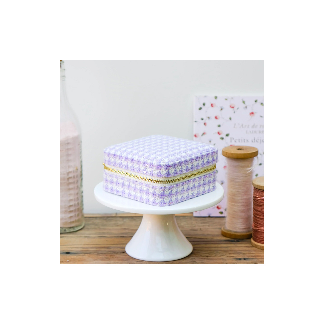 Maison Scarlett Corinne Travel Jewelry Box Hen's Nest Mauve