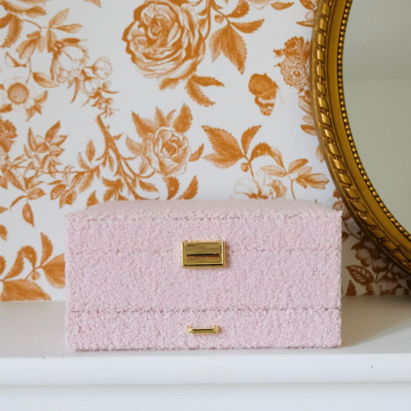 Maison Scarlett Denise Boîte A Bijoux En Moumoute Teddy Rose