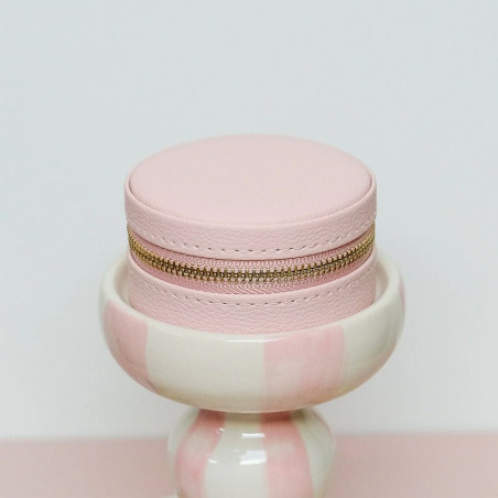 Maison Scarlett Boîte à Bijoux De Voyage Yvonne En Cuir PU Rose face