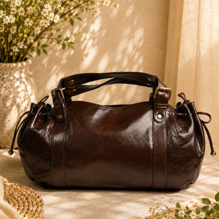 Gérard Darel Le 24 Heures Premium Handbag Frosted Leather Brown