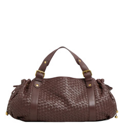 Gérard Darel The 24 Hours Braided Leather Handbag Bordeaux