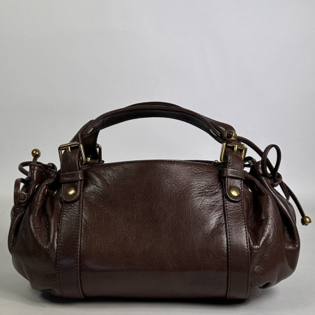 Gérard Darel The 12 Hours Mini Handbag in Crinkled Leather Brown