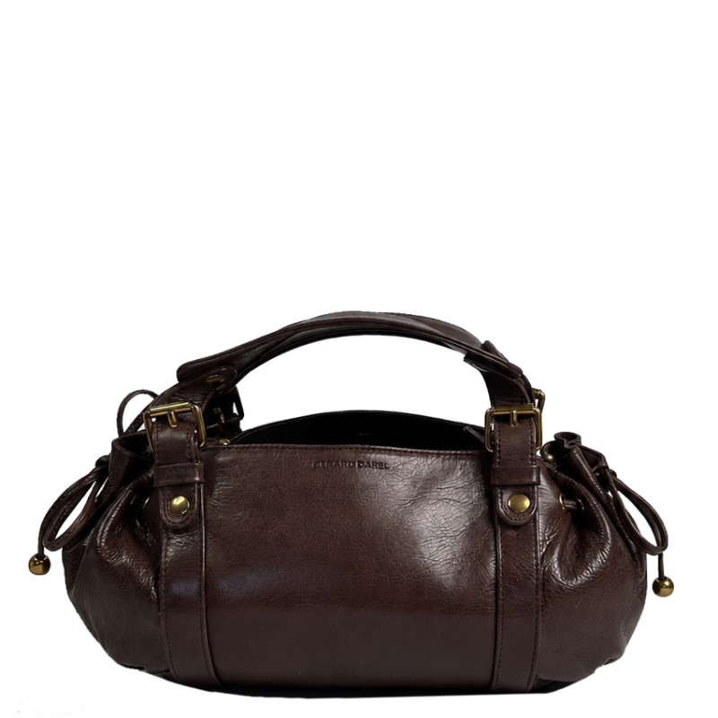 Gérard Darel The 12 Hours Mini Handbag in Crinkled Leather Brown