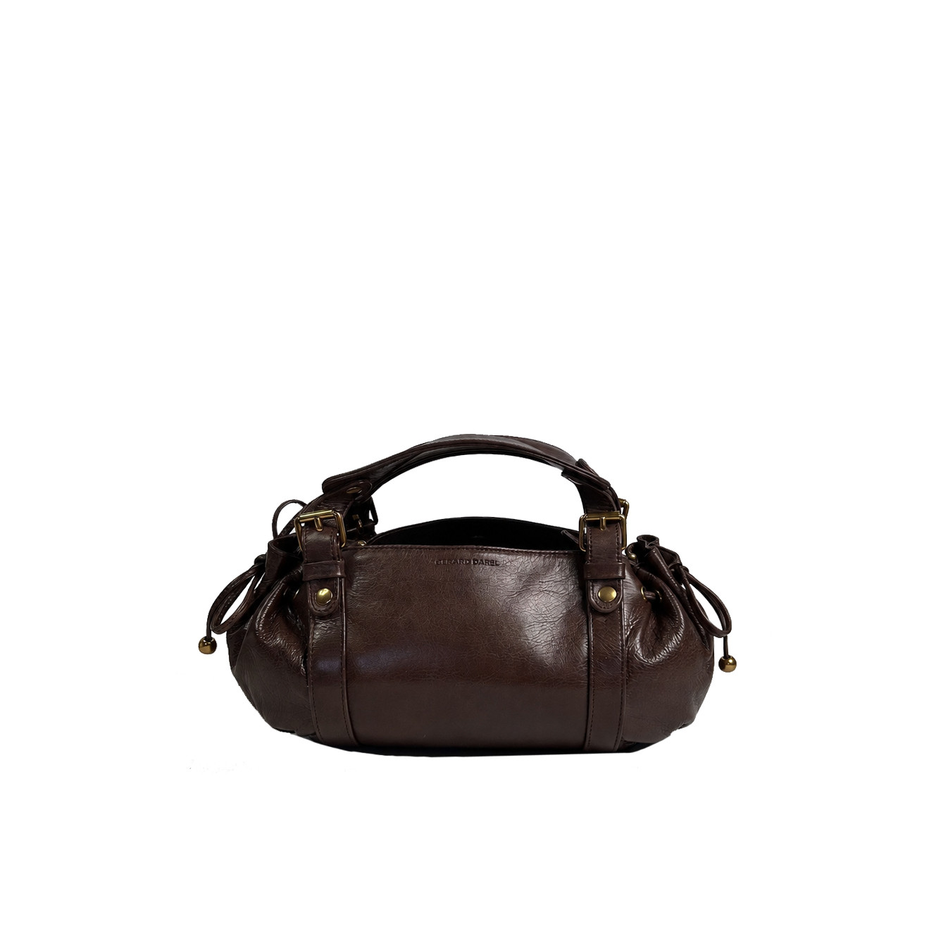 Gérard Darel The 12 Hours Mini Handbag in Crinkled Leather Brown