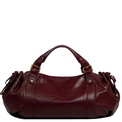 Gérard Darel The 24 Hours Crumpled Leather Handbag Bordeaux