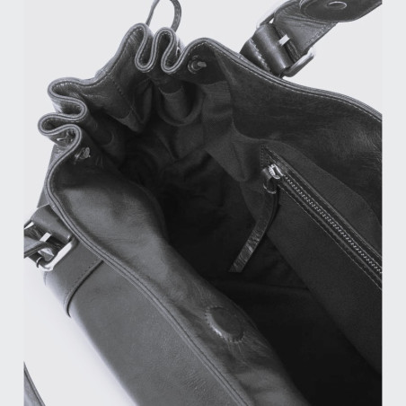 Gérard Darel The 24 Hours Crumpled Leather Handbag Bordeaux