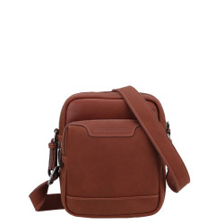 Arthur and Aston Arsène Small Crossbody Leather Bag for Men Cognac