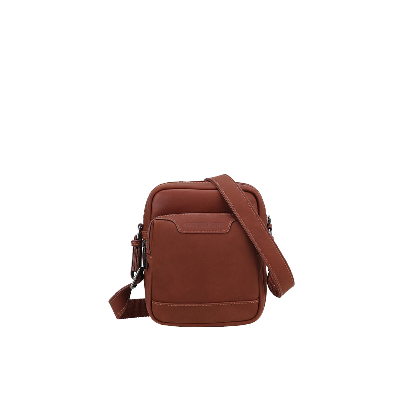 Arthur and Aston Arsène Small Crossbody Leather Bag for Men Cognac