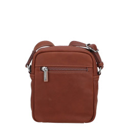 Arthur and Aston Arsène Small Crossbody Leather Bag for Men Cognac