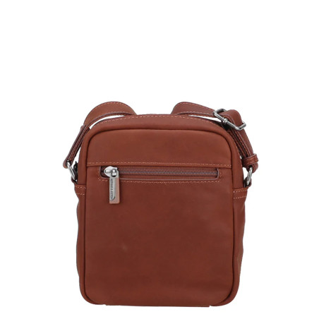 Arthur and Aston Arsène Small Crossbody Leather Bag for Men Cognac