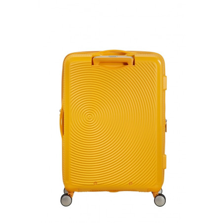 American Tourister Sound Box Spinner 67 cm Valise Trolley 4 Roues Golden Yellow