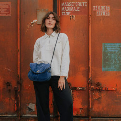 Bleu de Chauffe S Janice Suede Bag Blue Agate