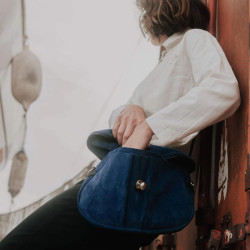 Bleu de Chauffe S Janice Suede Bag Blue Agate