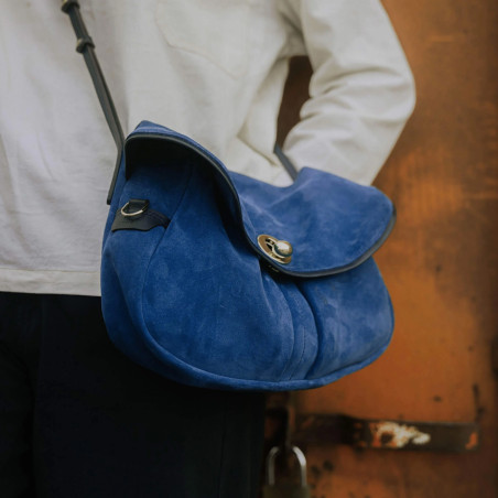 Bleu de Chauffe S Janice Suede Bag Blue Agate
