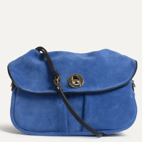 Bleu de Chauffe S Janice Suede Bag Blue Agate