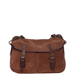 Bleu de Chauffe Fisherman's Musette Bag S Suede Leather Ruby Brown