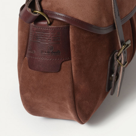 Bleu de Chauffe Fisherman's Musette Bag S Suede Leather Ruby Brown