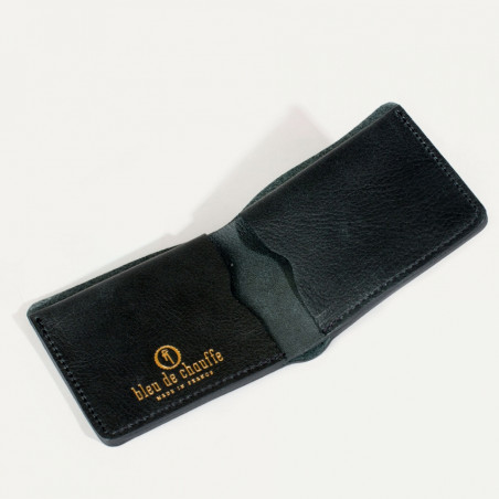 Bleu De Chauffe Pèze Portefeuille Italien Cuir Noir