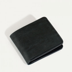 Bleu De Chauffe Pèze Portefeuille Italien Cuir Noir