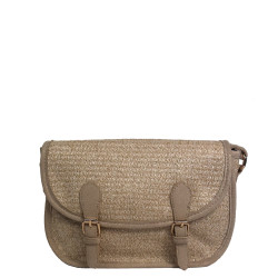 Farfouillette Crossbody Bag in Beige Woven Material
