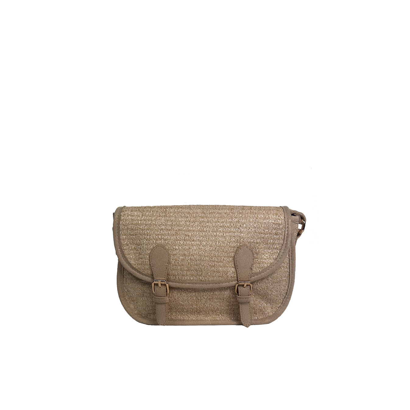 Farfouillette Crossbody Bag in Beige Woven Material