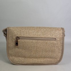 Farfouillette Crossbody Bag in Beige Woven Material