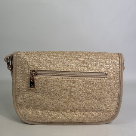 Farfouillette Crossbody Bag in Beige Woven Material