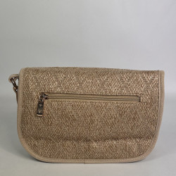 Farfouillette Crossbody Bag in Taupe Woven Material