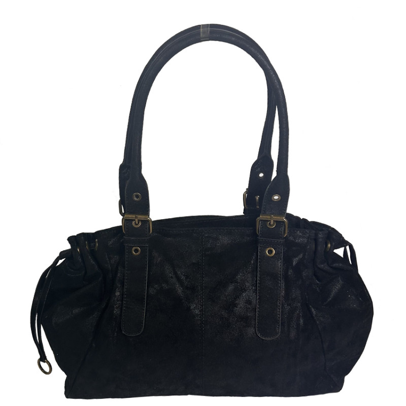 Farfouillette Sac Shopping Effet Brillant Noir