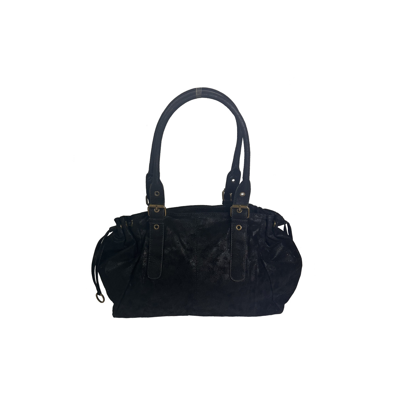 Farfouillette Sac Shopping Effet Brillant Noir