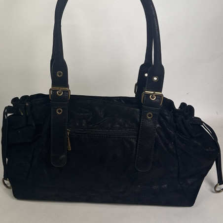 Farfouillette Sac Shopping Effet Brillant Noir dos