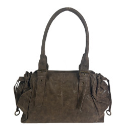 Farfouillette Sac Shopping Effet Brillant Taupe