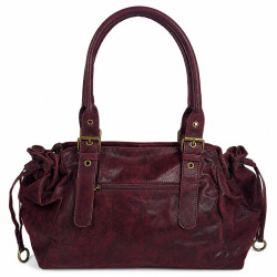 Farfouillette Sac Shopping Effet Brillant Prune