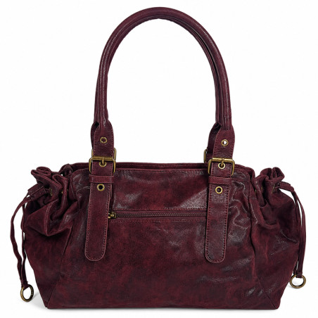 Farfouillette Sac Shopping Effet Brillant Prune