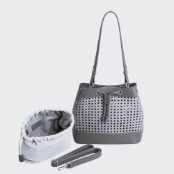Farfouillette Woven Bucket Bag Mocha