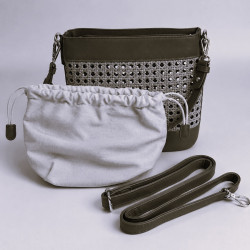 Farfouillette Sac Seau Tressé & Pochette Amovible Moka accessoires