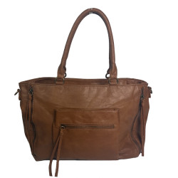 Farfouillette Zippered Shopping Bag Camel