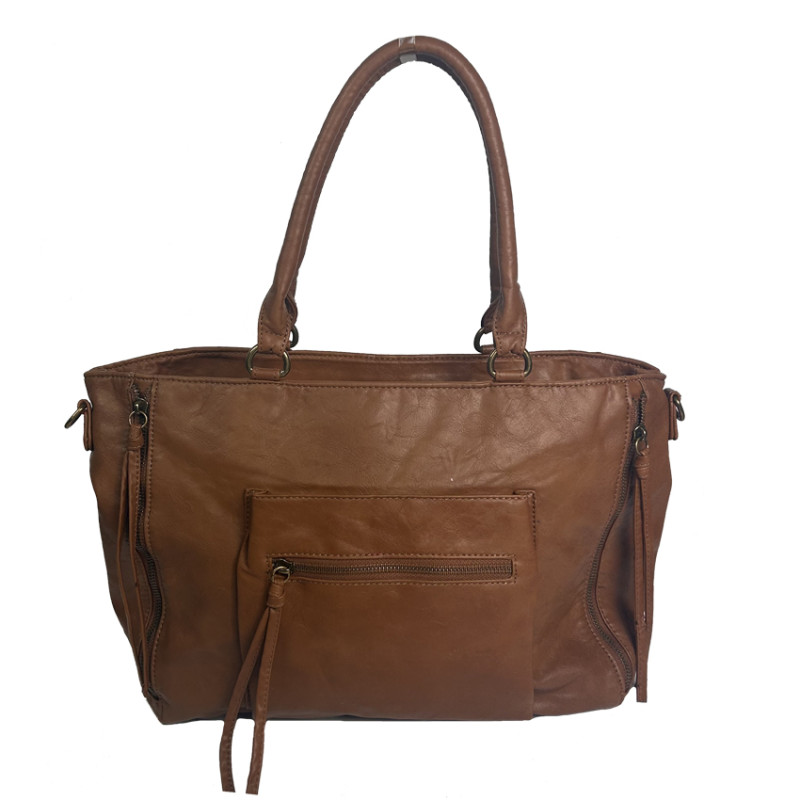 Farfouillette Zippered Shopping Bag Camel