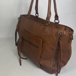 Farfouillette Zippered Shopping Bag Camel